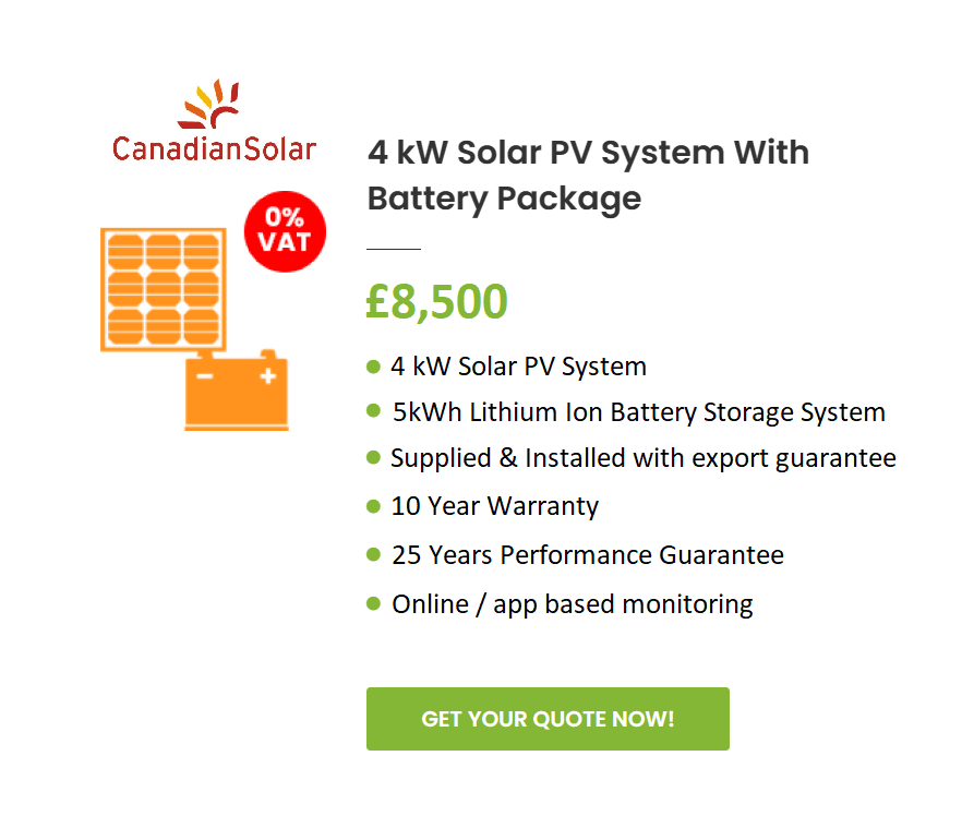 4kW Solar PV System with battery
