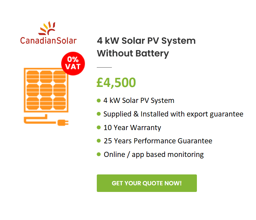 4 kW Solar PV System without battery